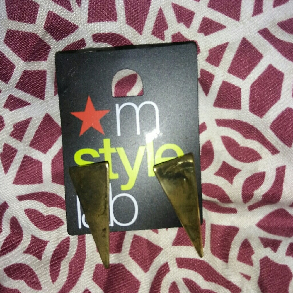 Gold triangle earrings